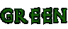 An image of the word "green" rendered in the D2 font using the iconic green color.